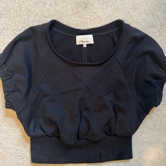3.1 Phillip Lim Women's Puff Sleeve Cropped Sweatshirt XS - Picture 1 of 4